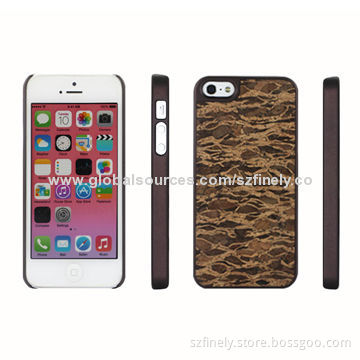 PC case for iPhone 5/5S, stick bamboo/wood sheet on the surface groove, classical and fashionable